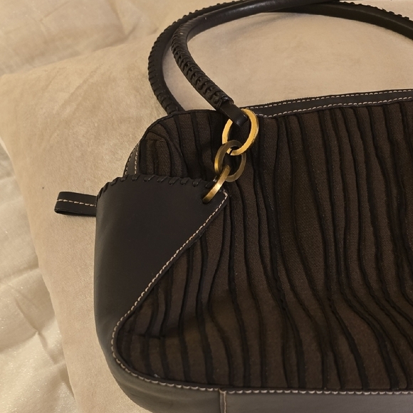 Donald J. Pliner Brown Pleated Shoulder Bag - Picture 3 of 13